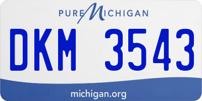 MI license plate DKM3543