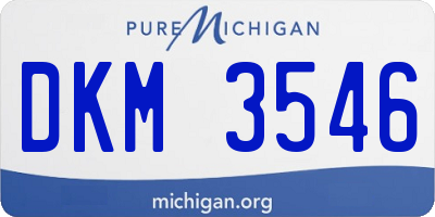 MI license plate DKM3546