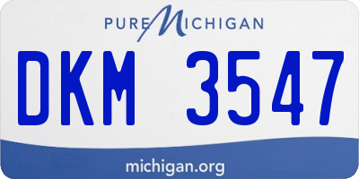 MI license plate DKM3547