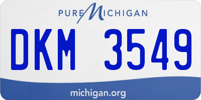 MI license plate DKM3549