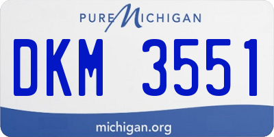 MI license plate DKM3551