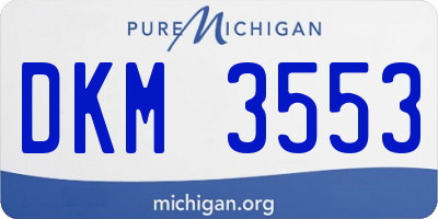 MI license plate DKM3553