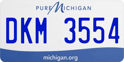 MI license plate DKM3554