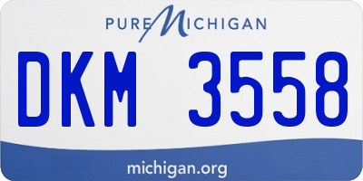 MI license plate DKM3558