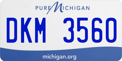 MI license plate DKM3560