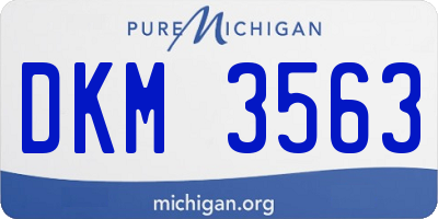 MI license plate DKM3563