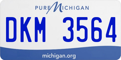 MI license plate DKM3564