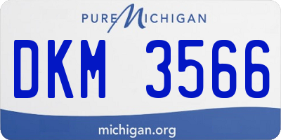 MI license plate DKM3566