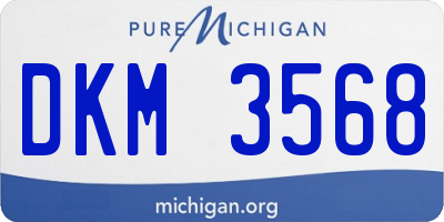 MI license plate DKM3568