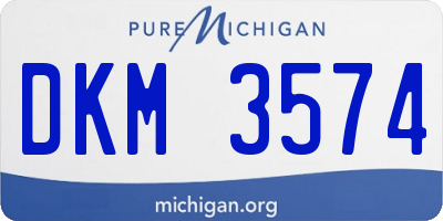 MI license plate DKM3574