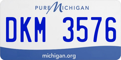 MI license plate DKM3576