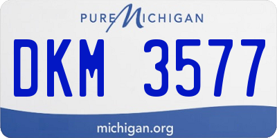 MI license plate DKM3577