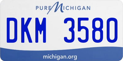 MI license plate DKM3580