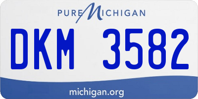 MI license plate DKM3582