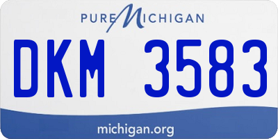MI license plate DKM3583