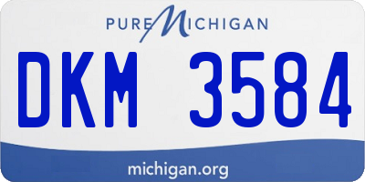MI license plate DKM3584
