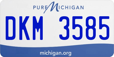 MI license plate DKM3585