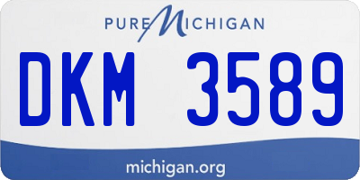 MI license plate DKM3589