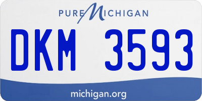 MI license plate DKM3593