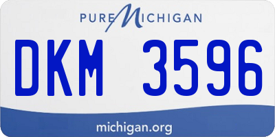 MI license plate DKM3596