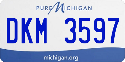 MI license plate DKM3597