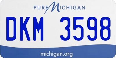 MI license plate DKM3598