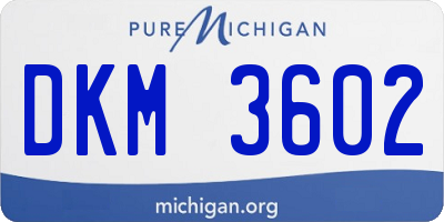 MI license plate DKM3602