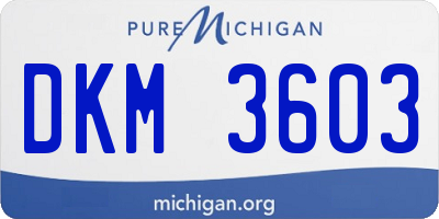 MI license plate DKM3603