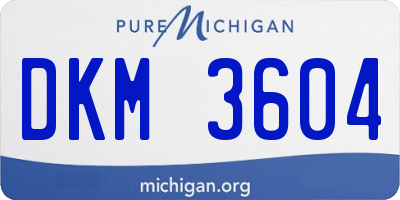 MI license plate DKM3604