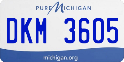 MI license plate DKM3605