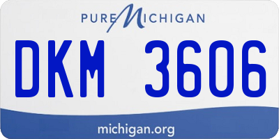 MI license plate DKM3606