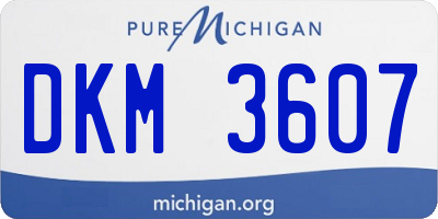 MI license plate DKM3607