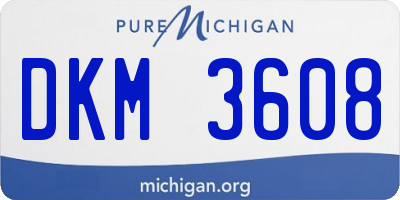 MI license plate DKM3608