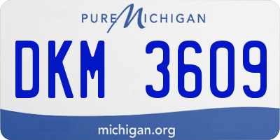 MI license plate DKM3609