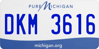 MI license plate DKM3616