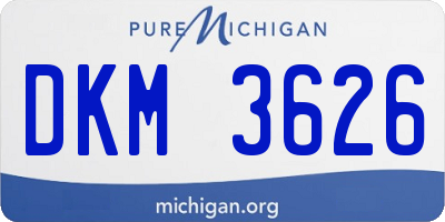 MI license plate DKM3626
