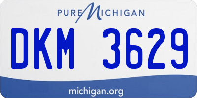 MI license plate DKM3629