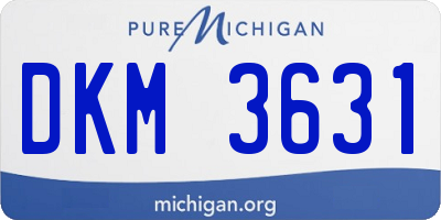MI license plate DKM3631