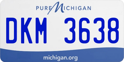 MI license plate DKM3638