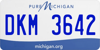 MI license plate DKM3642
