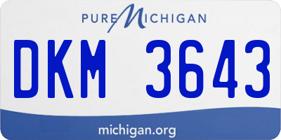 MI license plate DKM3643