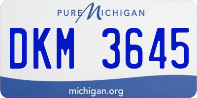 MI license plate DKM3645
