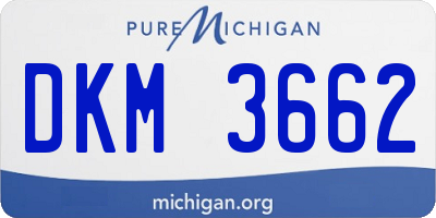 MI license plate DKM3662