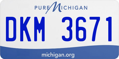 MI license plate DKM3671