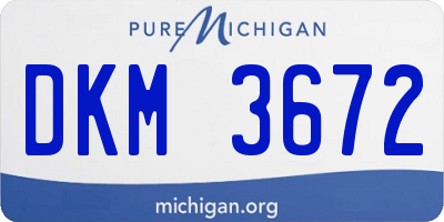 MI license plate DKM3672