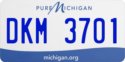 MI license plate DKM3701