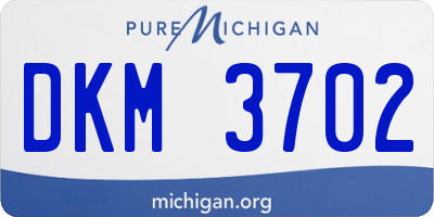 MI license plate DKM3702
