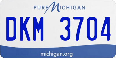 MI license plate DKM3704