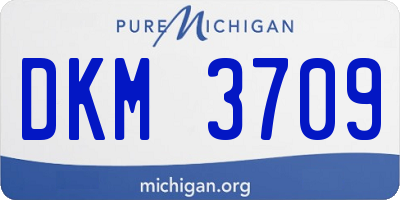 MI license plate DKM3709