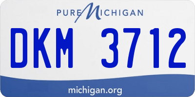MI license plate DKM3712